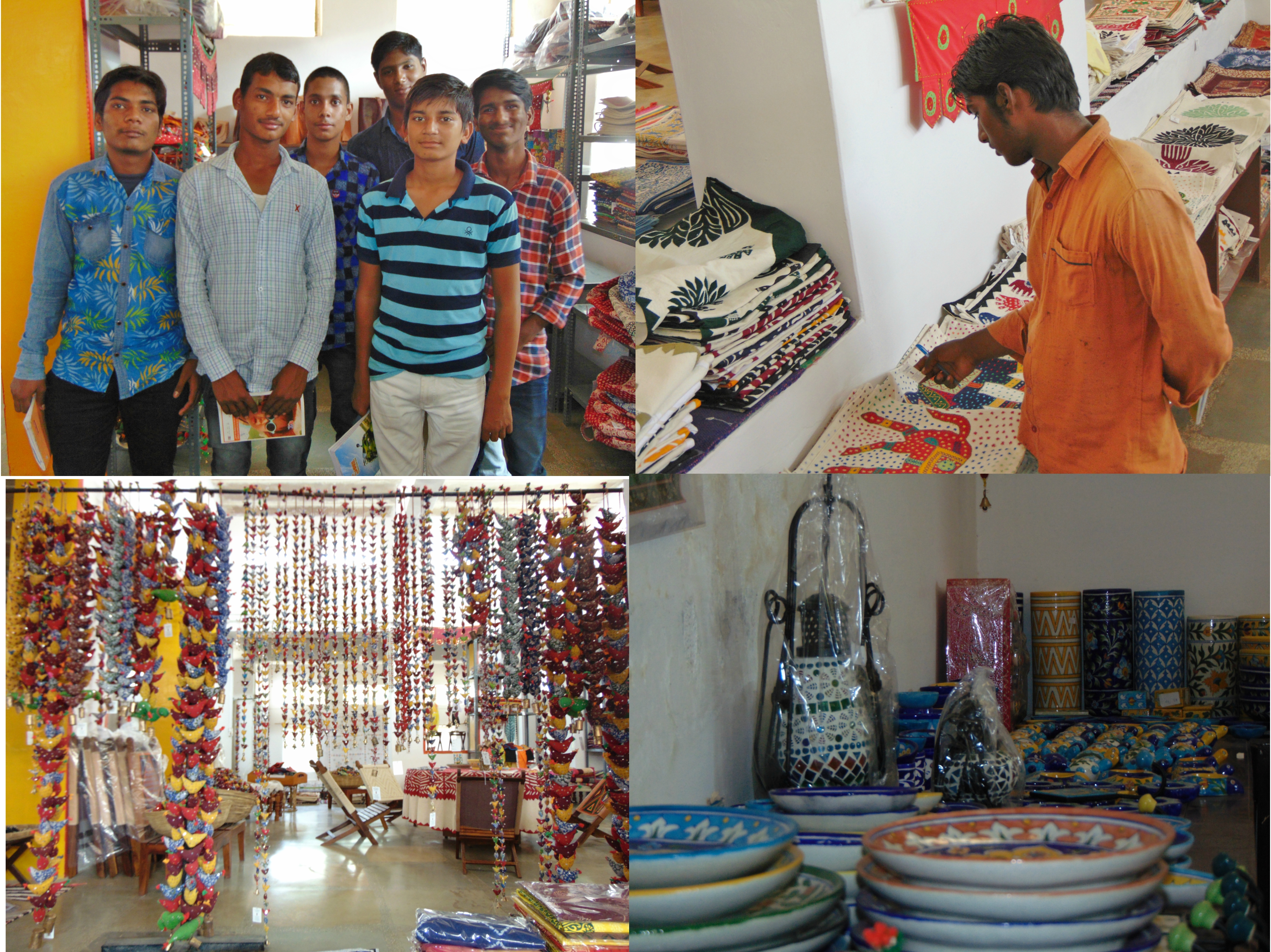 Trainees at Hatheli Sansthan (Craft shop), Tilonia