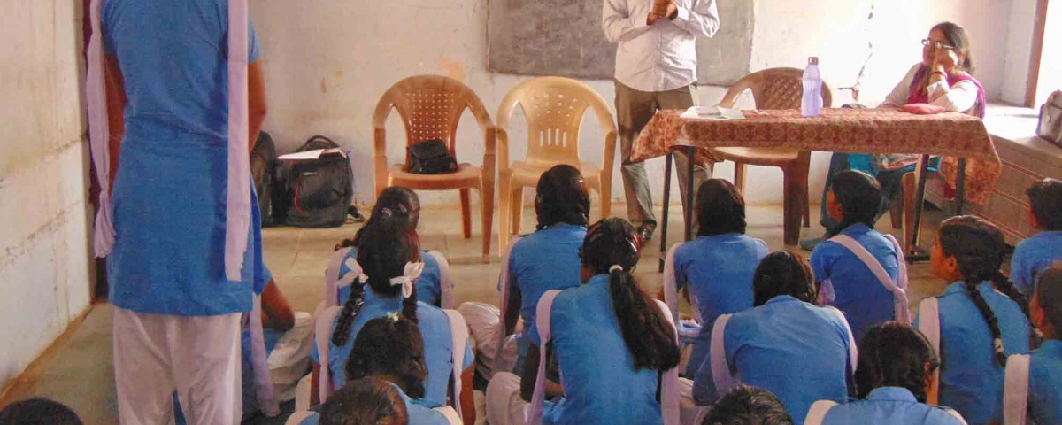 Kaushalam Foundation's CEO during induction session in Government School