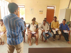 Kaushalam Foundation's CEO during induction session in Atal Seva Kendra